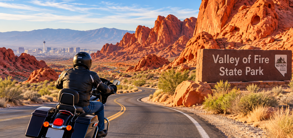 Motorcycle Ride Through Valley Of Fire
